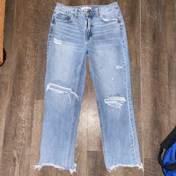 Flying Monkey Denim - FLYING MONKEY Super High Rise Relaxed Straight Jeans